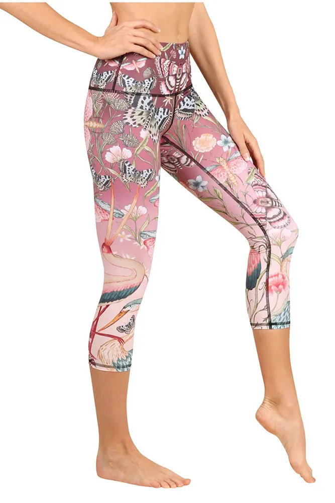 Pretty in Pink Printed Yoga Crop Leggings