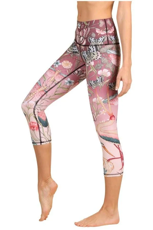 Pretty in Pink Printed Yoga Crop Leggings