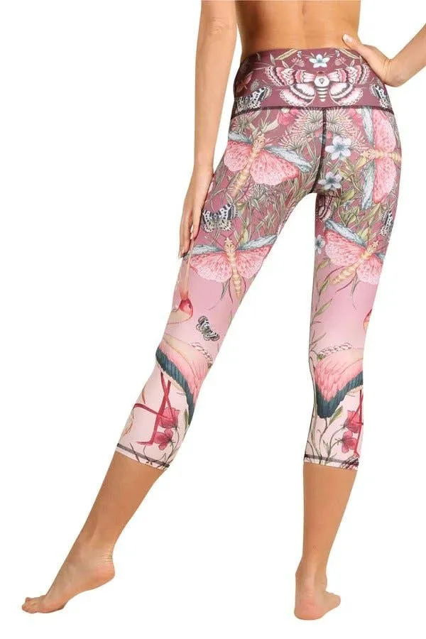 Pretty in Pink Printed Yoga Crop Leggings