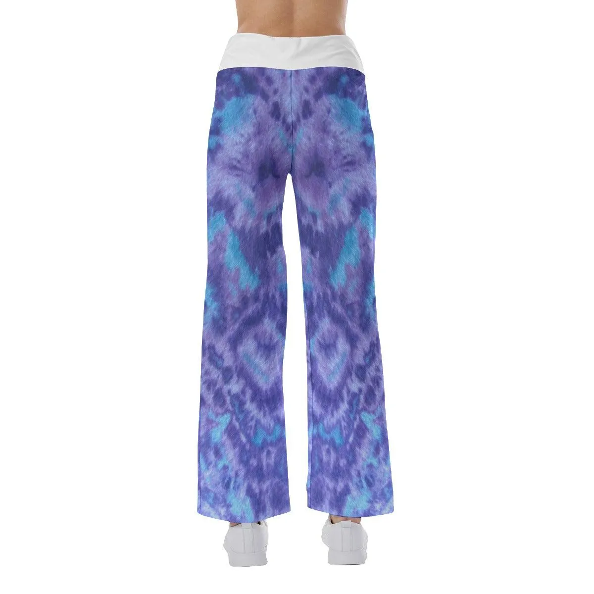 Purple Blue Rainbow Skull Mom High-waisted Wide Leg Pants