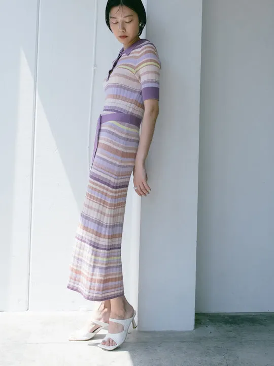 Rib Knit Half Sleeves Dress