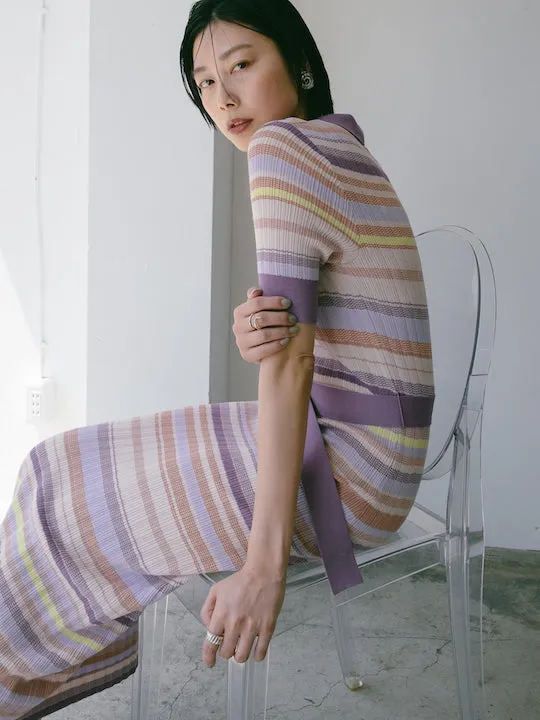 Rib Knit Half Sleeves Dress