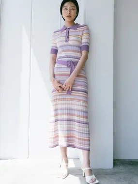 Rib Knit Half Sleeves Dress