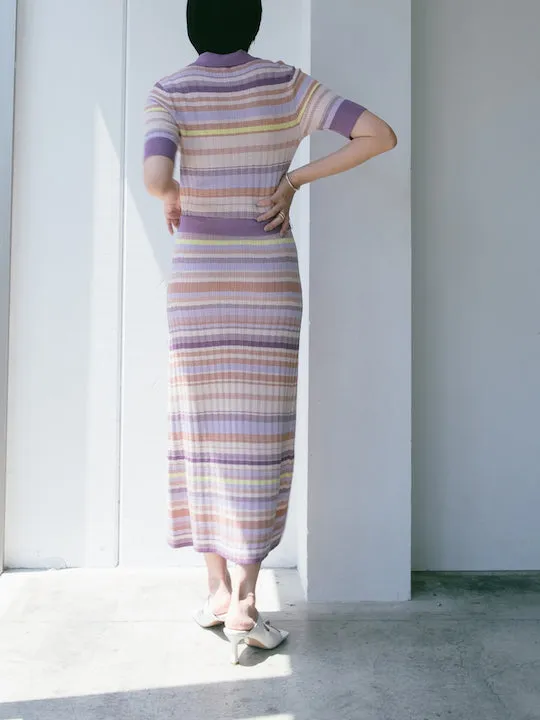 Rib Knit Half Sleeves Dress