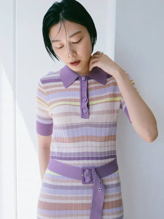 Rib Knit Half Sleeves Dress