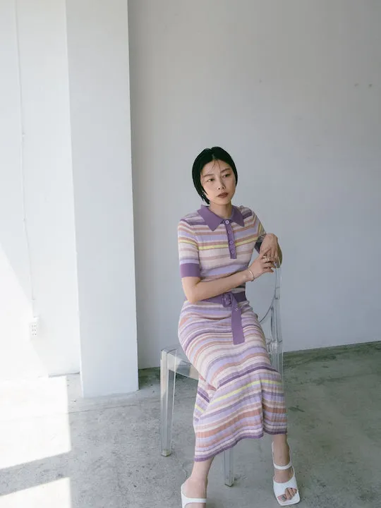 Rib Knit Half Sleeves Dress