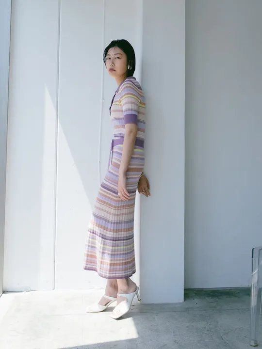 Rib Knit Half Sleeves Dress