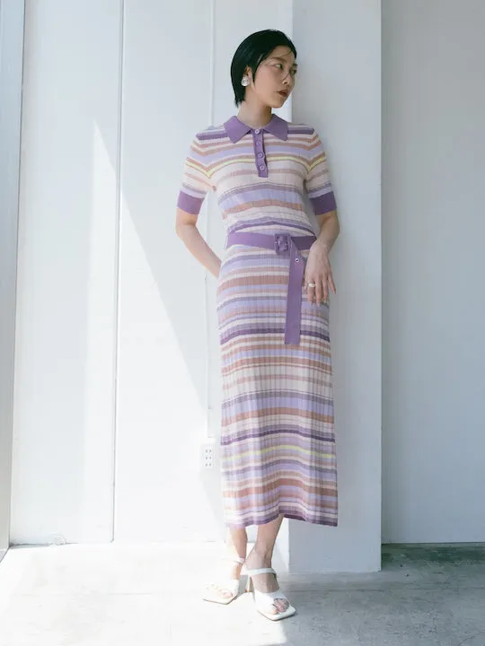 Rib Knit Half Sleeves Dress