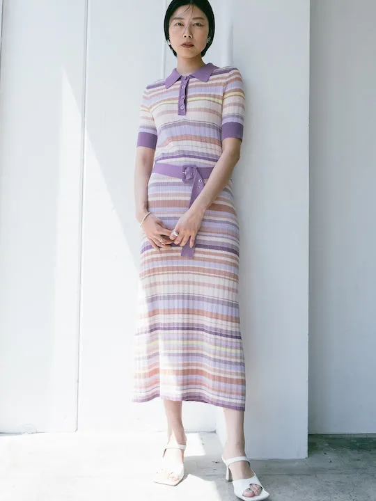 Rib Knit Half Sleeves Dress