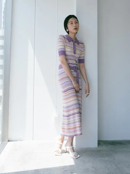 Rib Knit Half Sleeves Dress