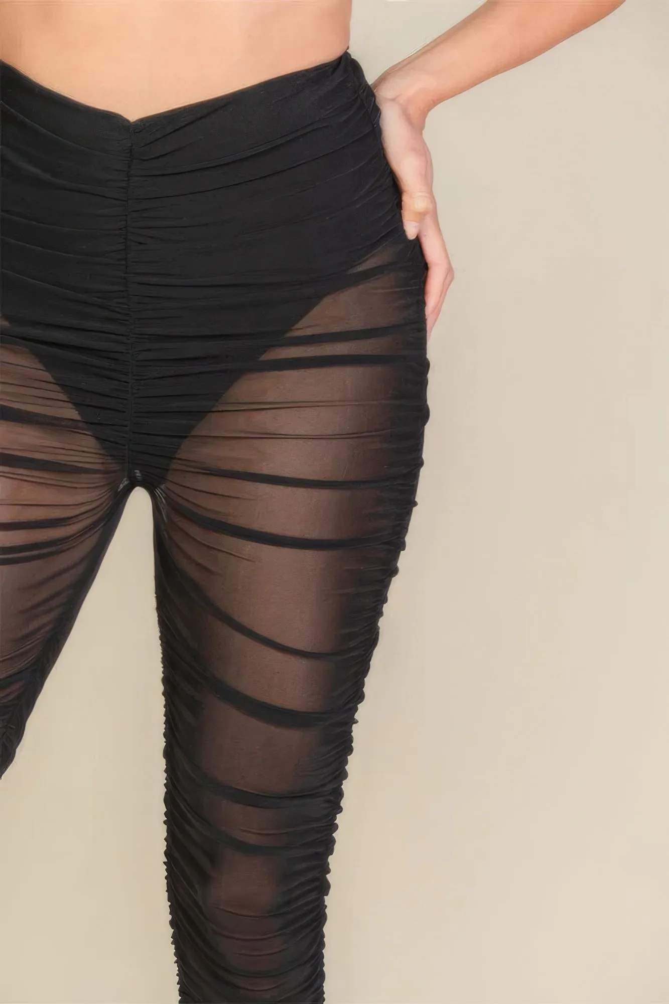 Ruched Mesh Leggings