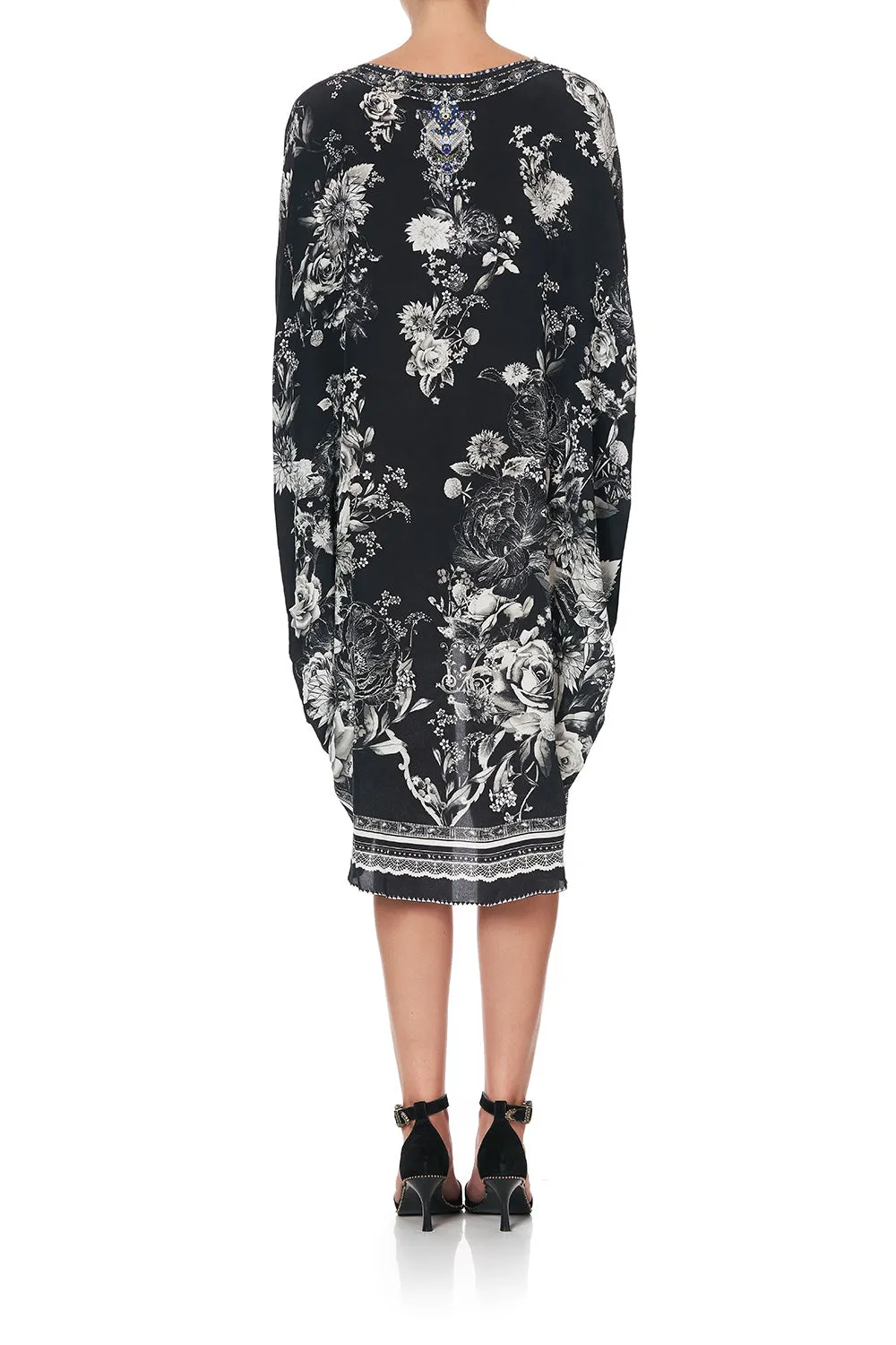 SCOOP BACK HEM DRESS MOONSHINE BLOOM