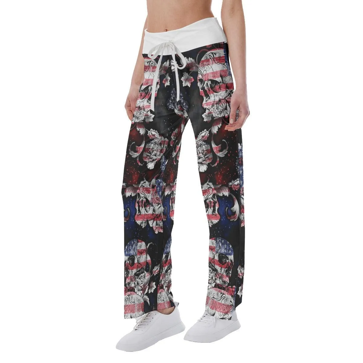 Skull Flag 3D High-waisted Wide Leg Pants