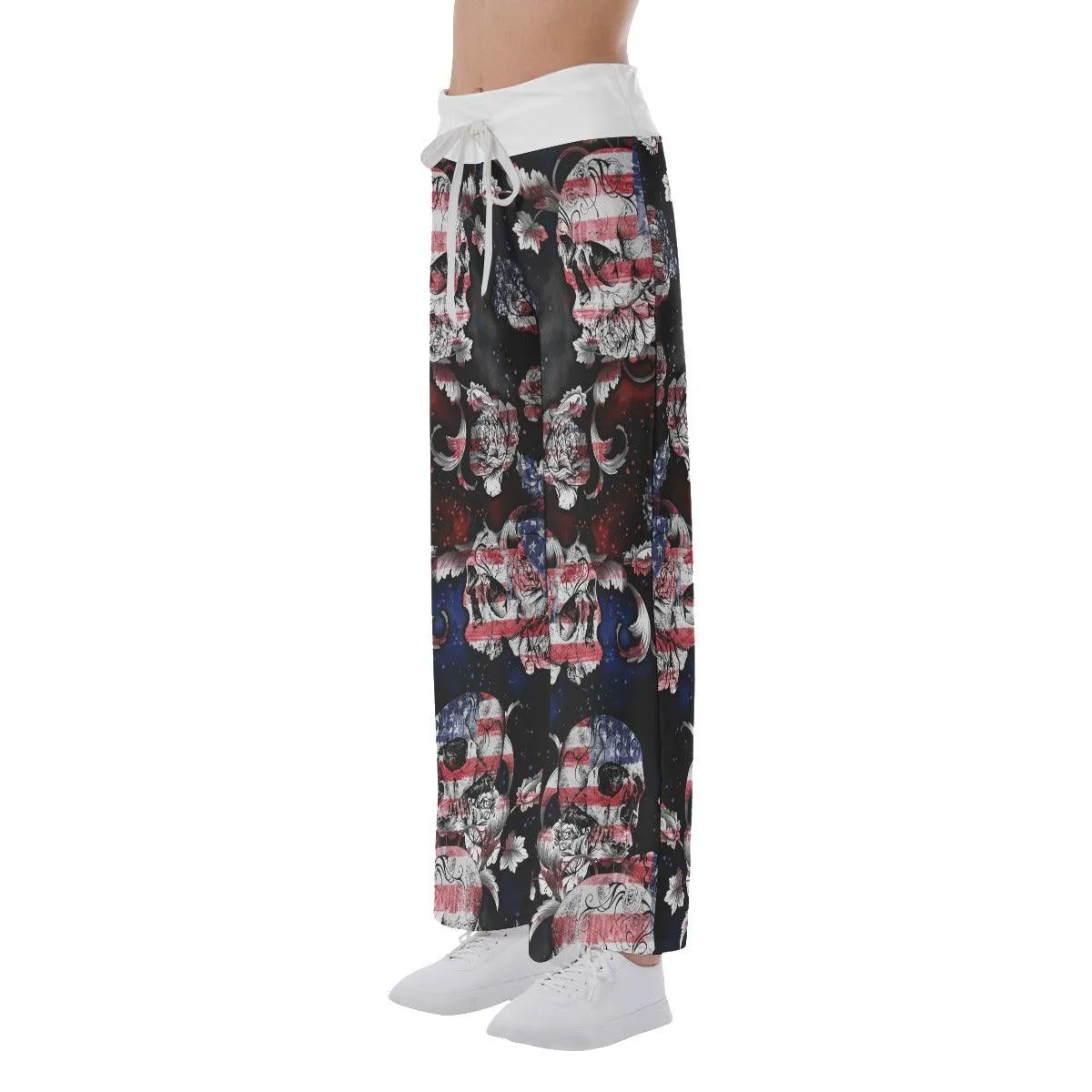 Skull Flag 3D High-waisted Wide Leg Pants