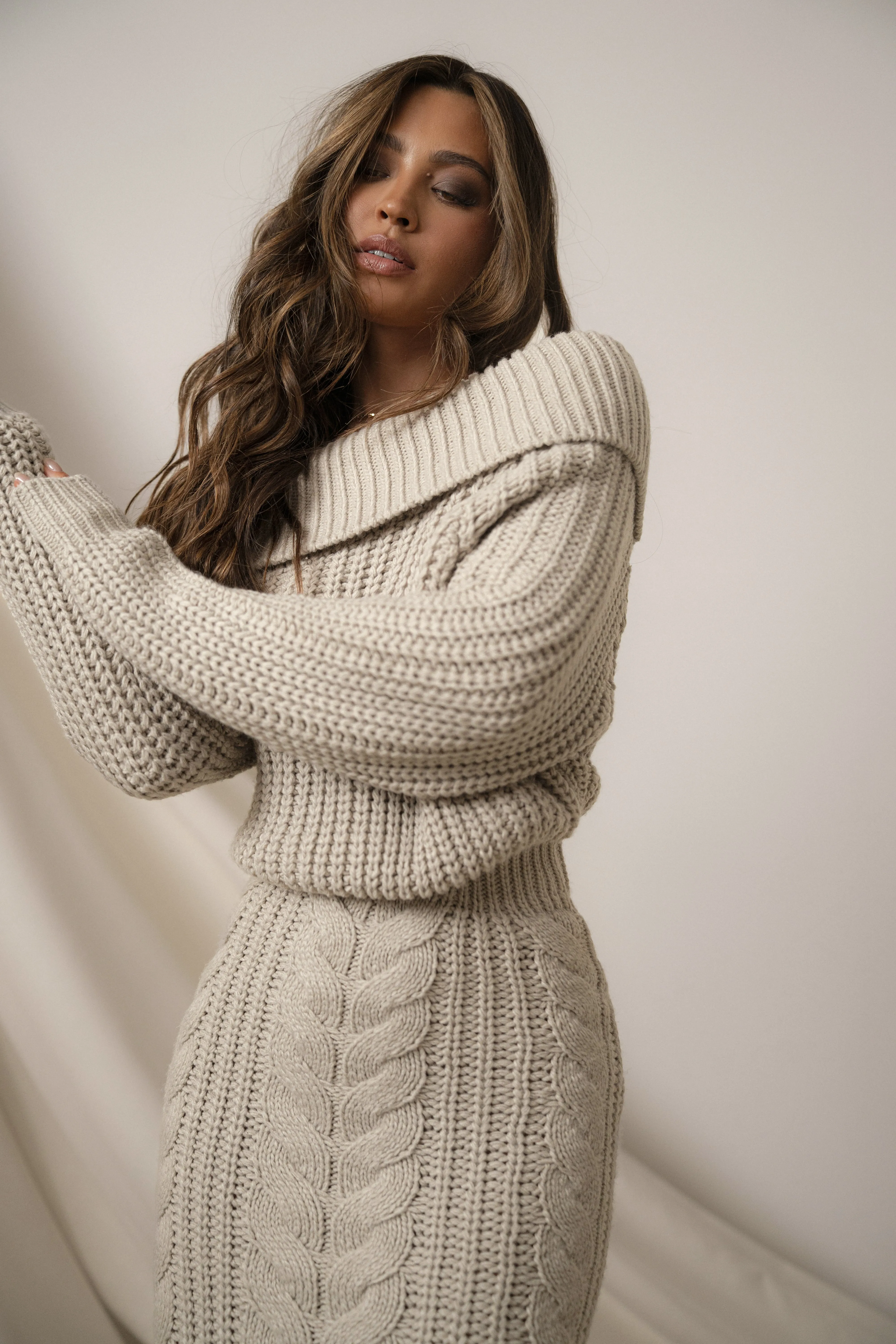 Stone Monette Cable Knit Dress