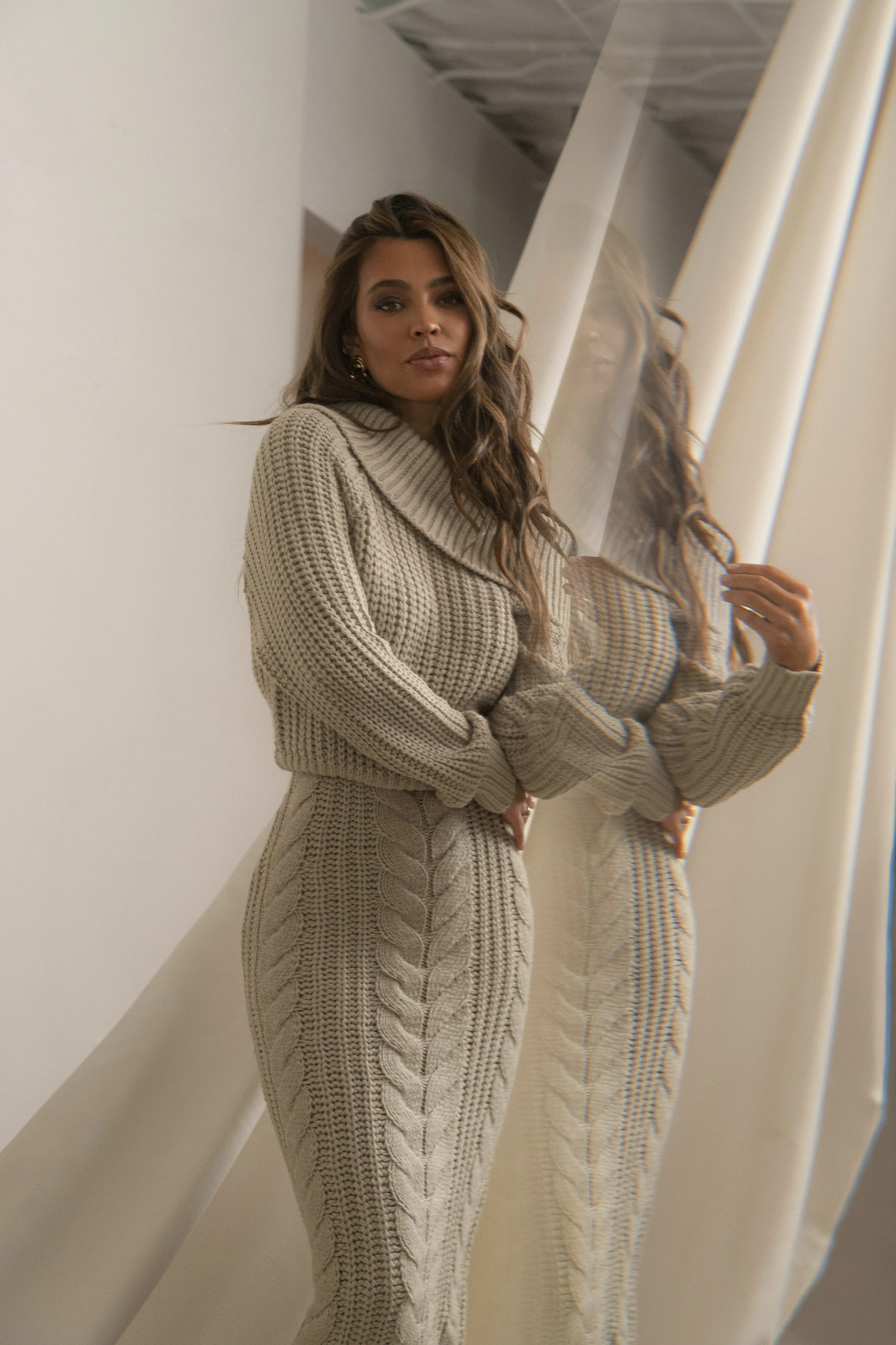 Stone Monette Cable Knit Dress
