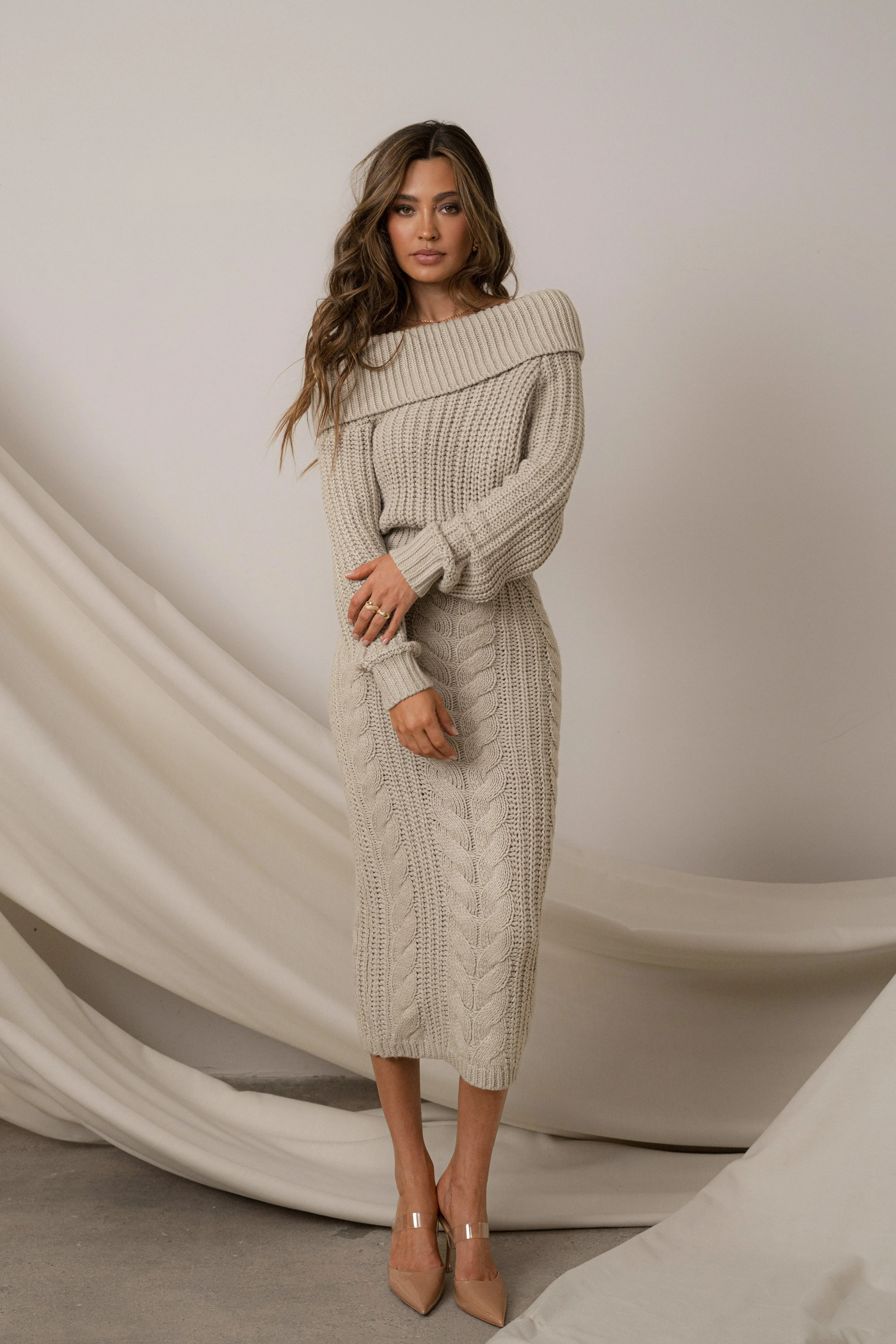 Stone Monette Cable Knit Dress