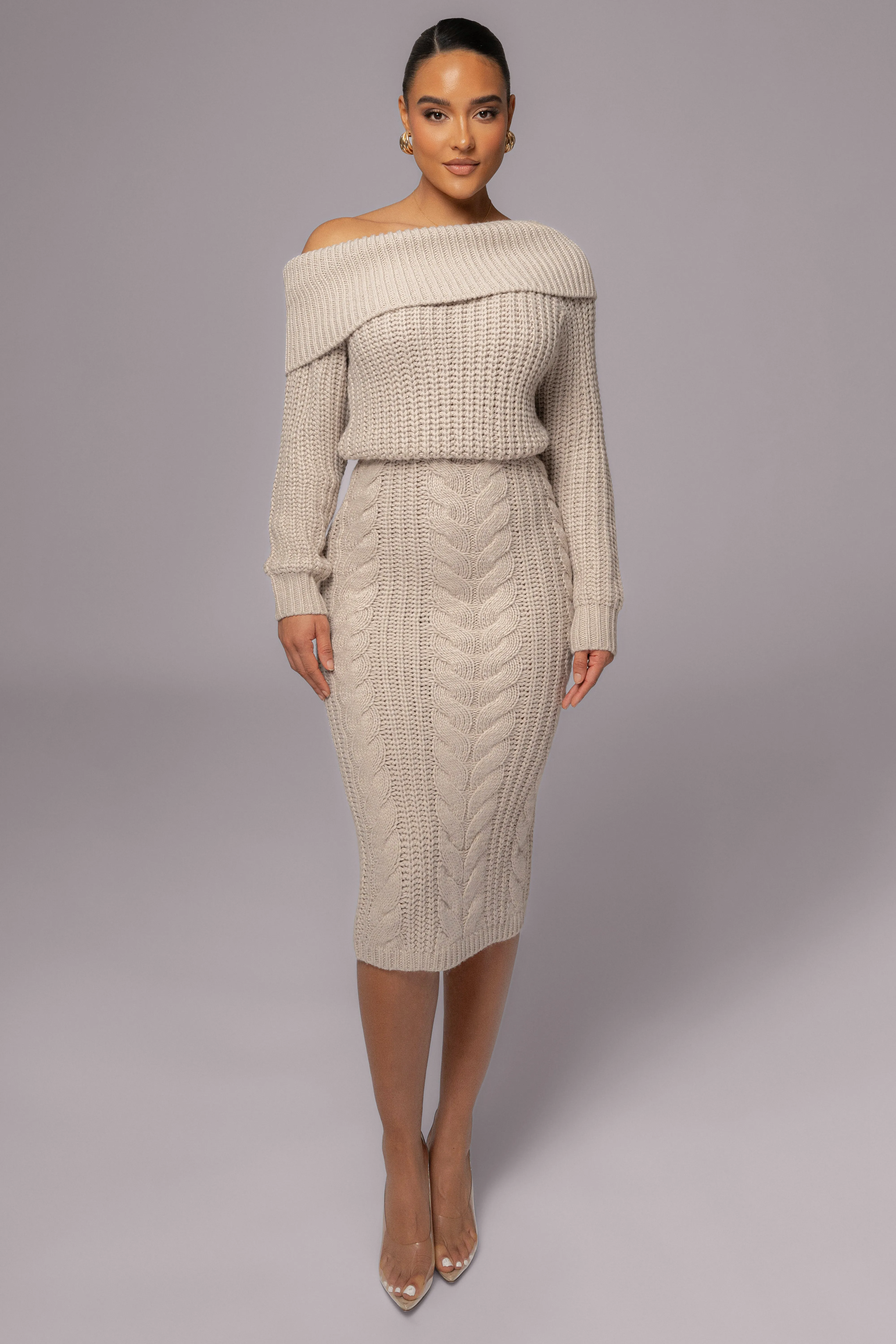 Stone Monette Cable Knit Dress