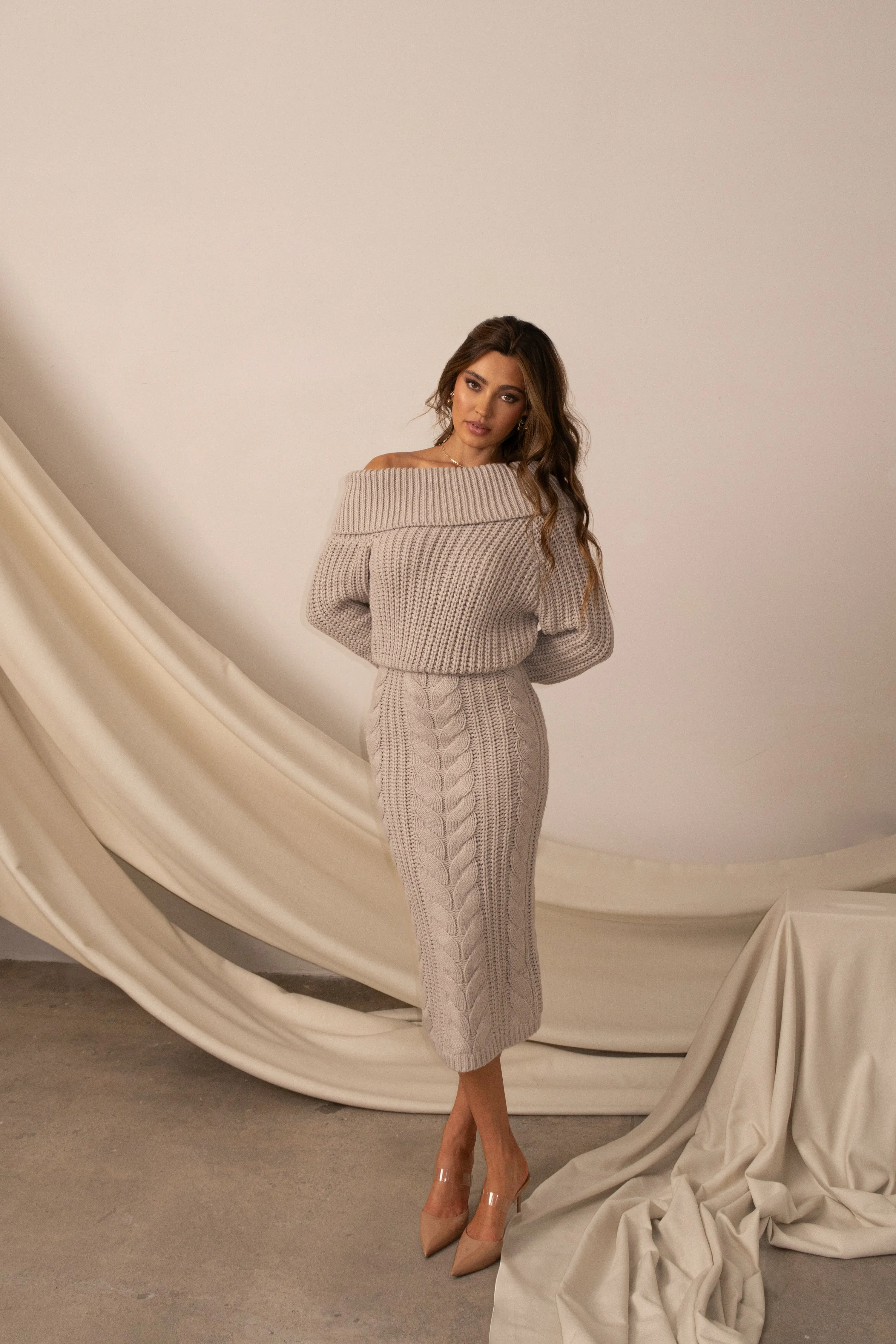 Stone Monette Cable Knit Dress