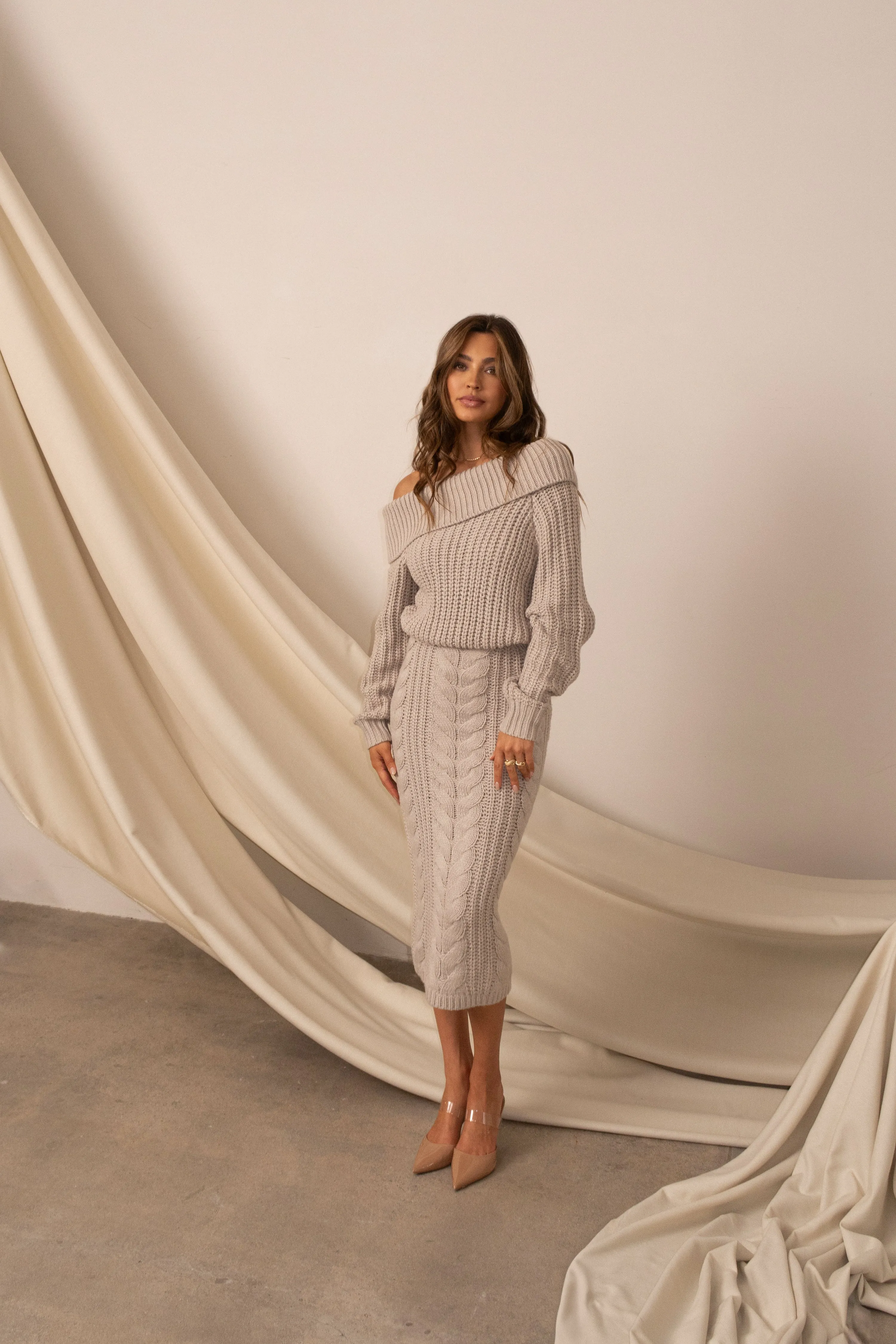 Stone Monette Cable Knit Dress