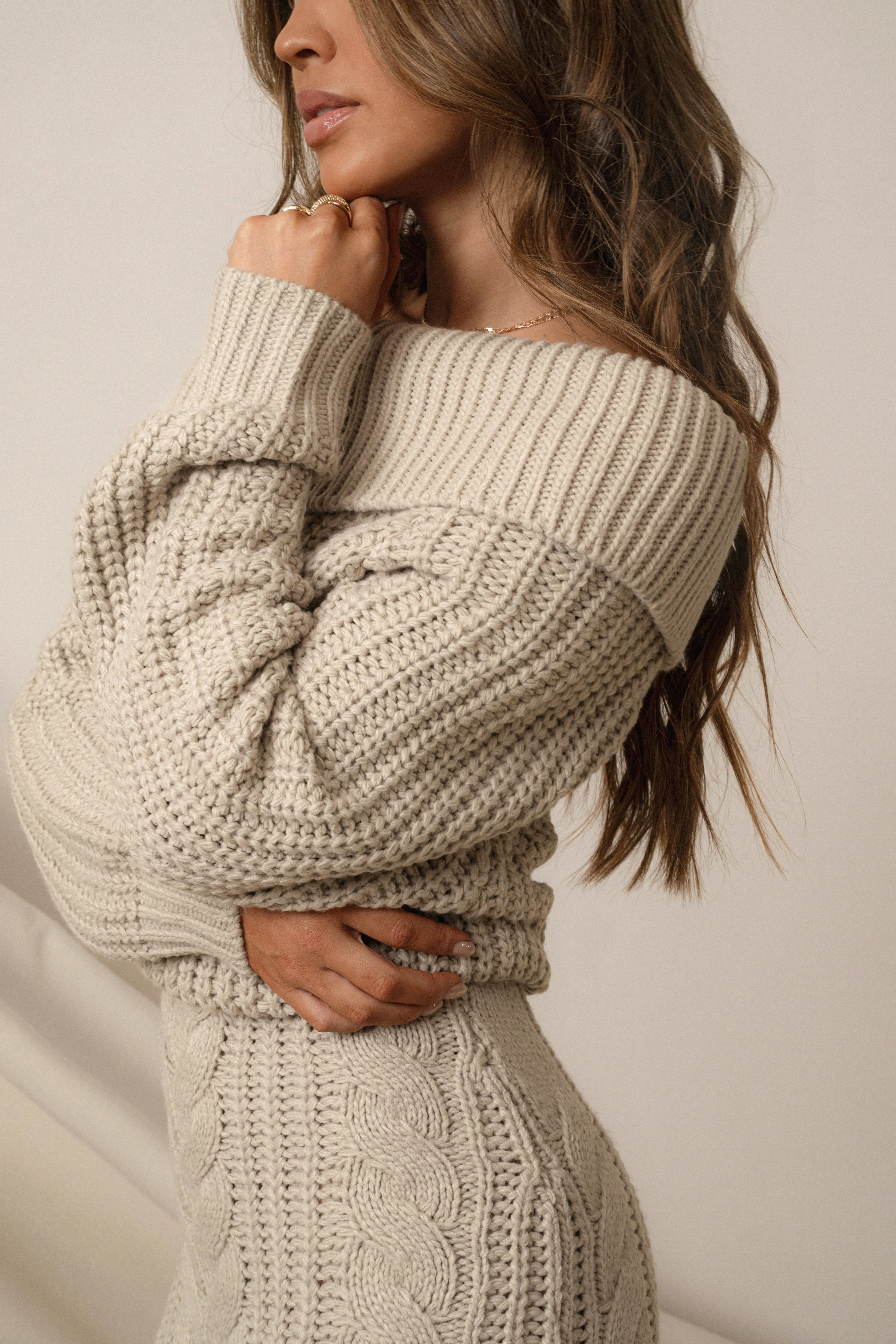 Stone Monette Cable Knit Dress