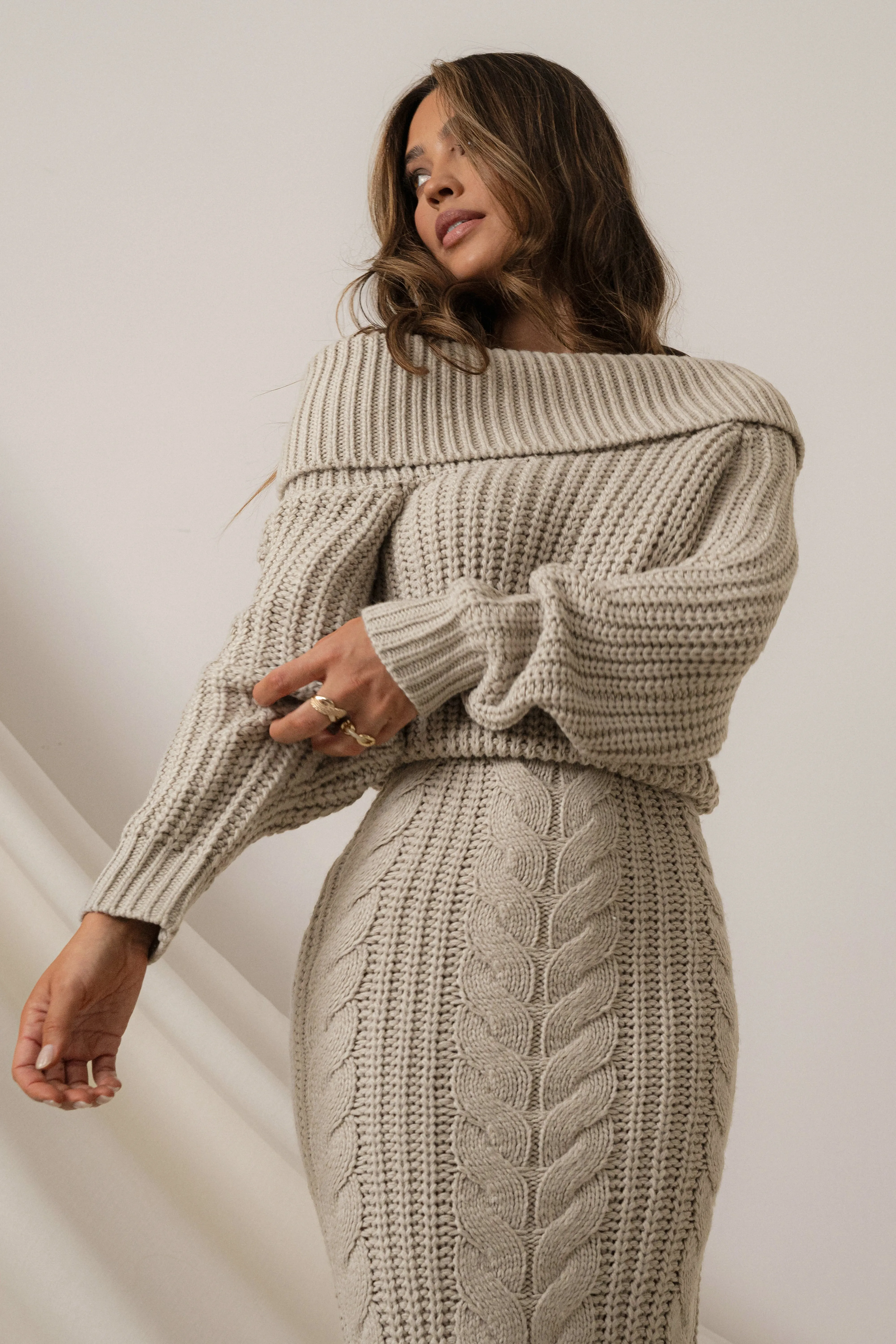Stone Monette Cable Knit Dress