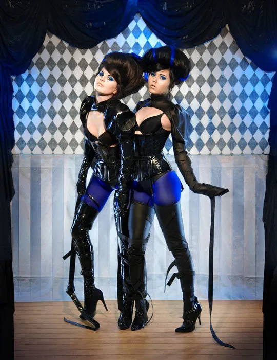 Strapped PVC stockings