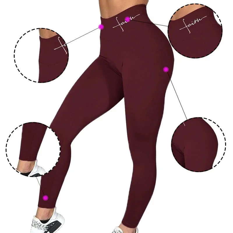 Stretchy plain training leggings - flattering fit