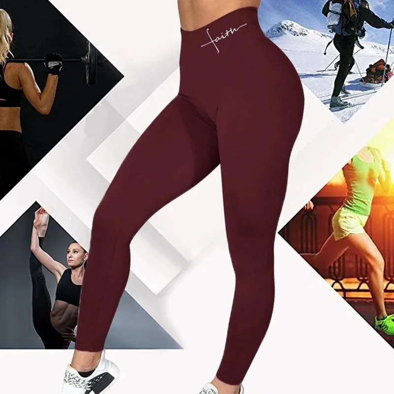 Stretchy plain training leggings - flattering fit