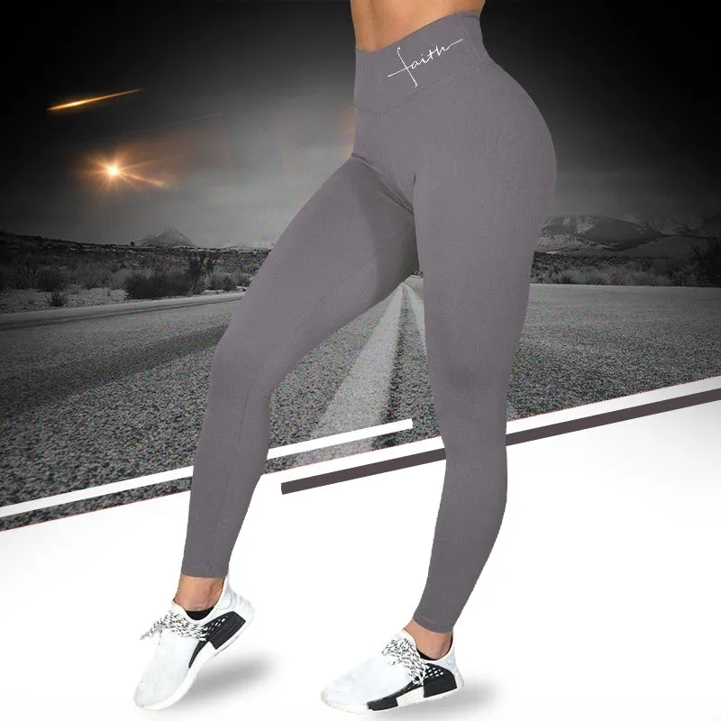 Stretchy plain training leggings - flattering fit