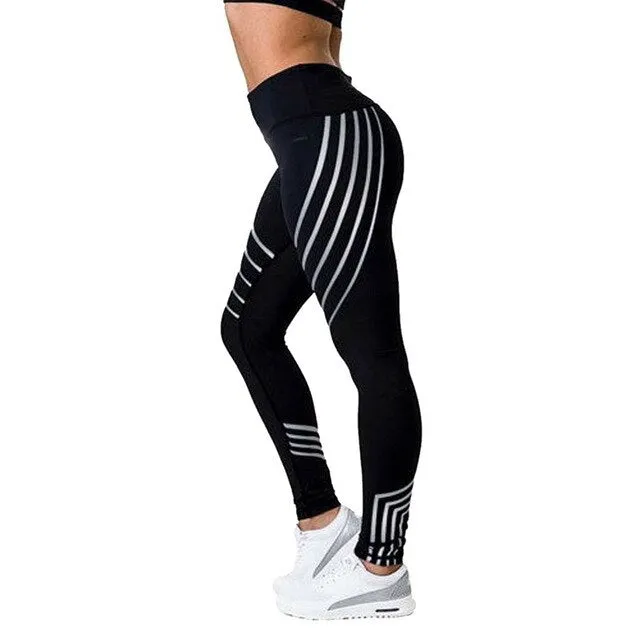 Stripe Printing Leggings