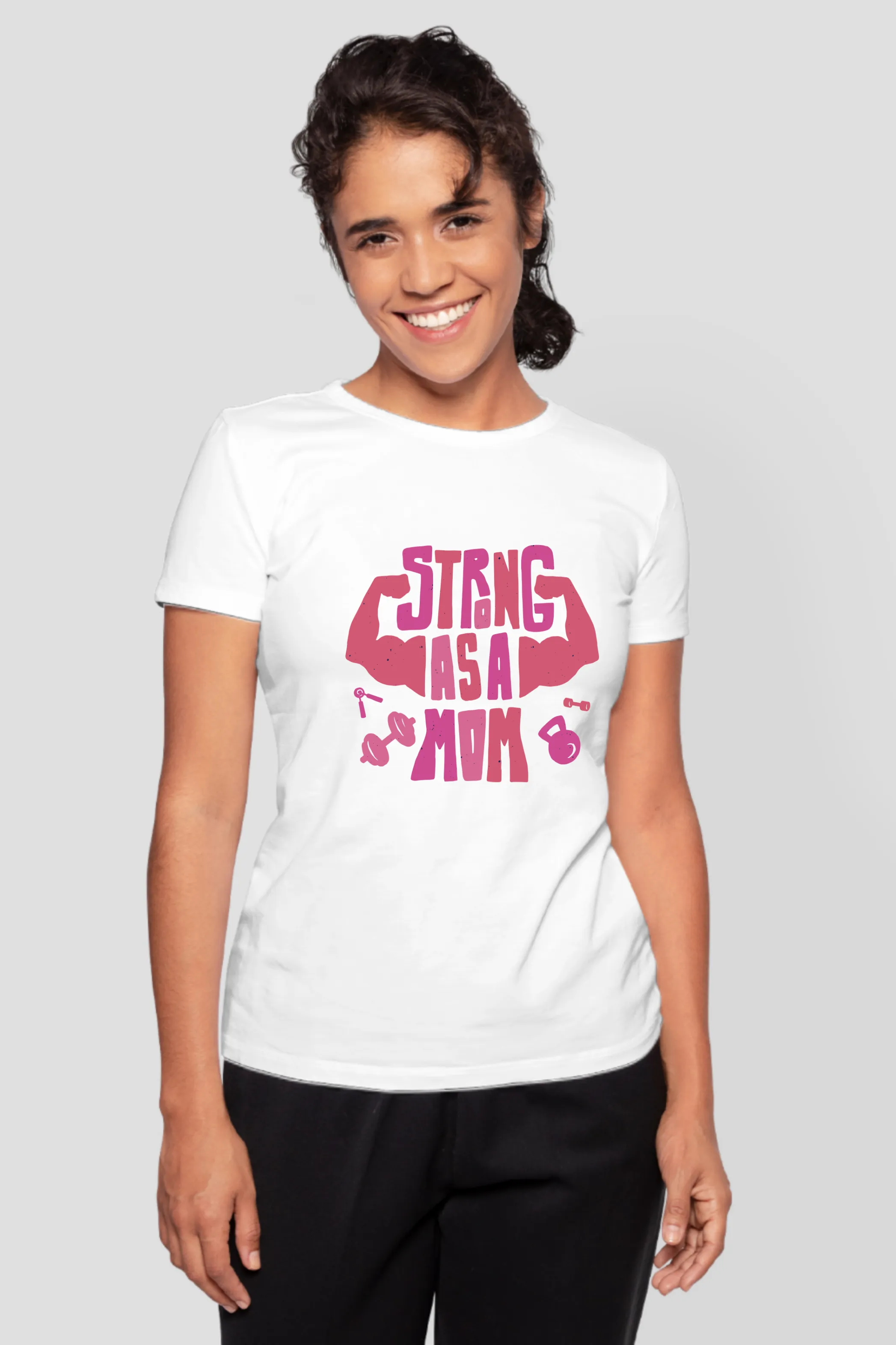 Strong As A Mom Printed T-shirt for women