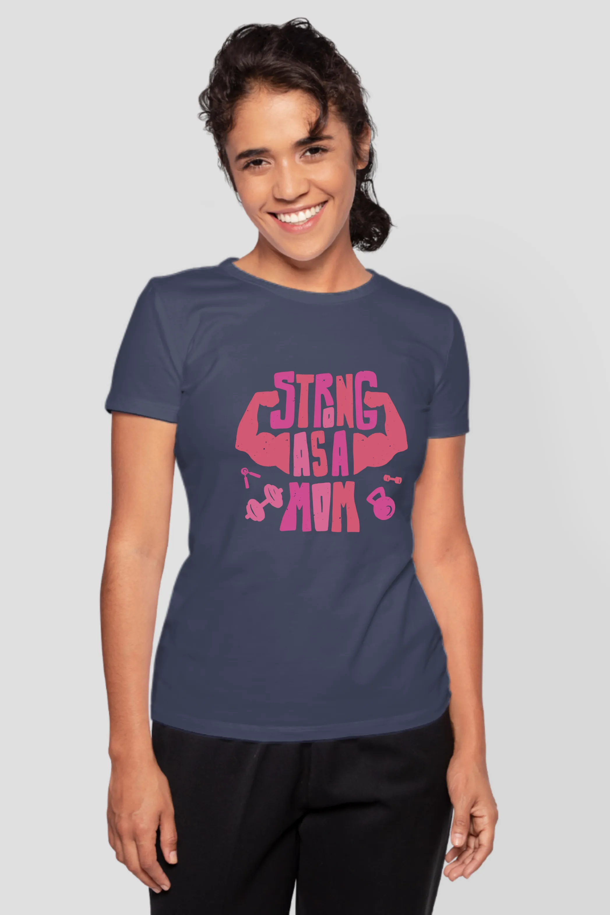 Strong As A Mom Printed T-shirt for women