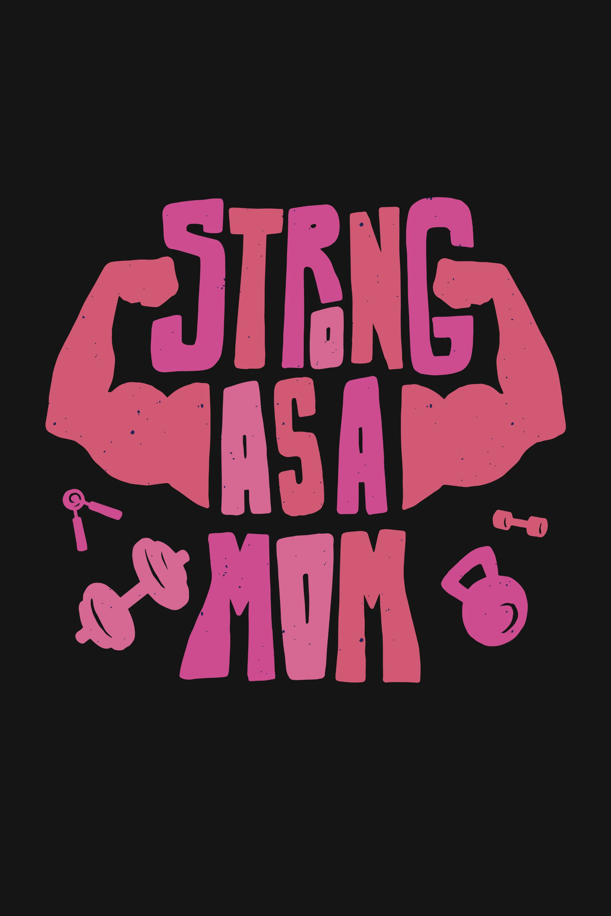 Strong Mom Gym Printed Oversized T-shirt for women