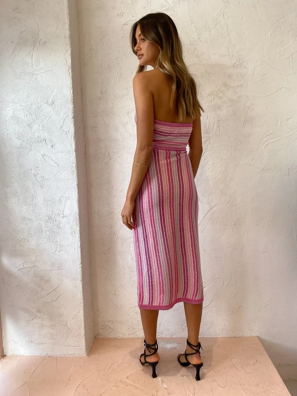 Suboo Beck Halter Cut Out Dress in Fuchsia
