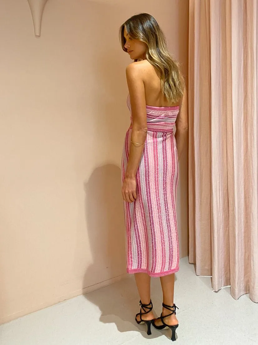 Suboo Beck Halter Cut Out Dress in Fuchsia