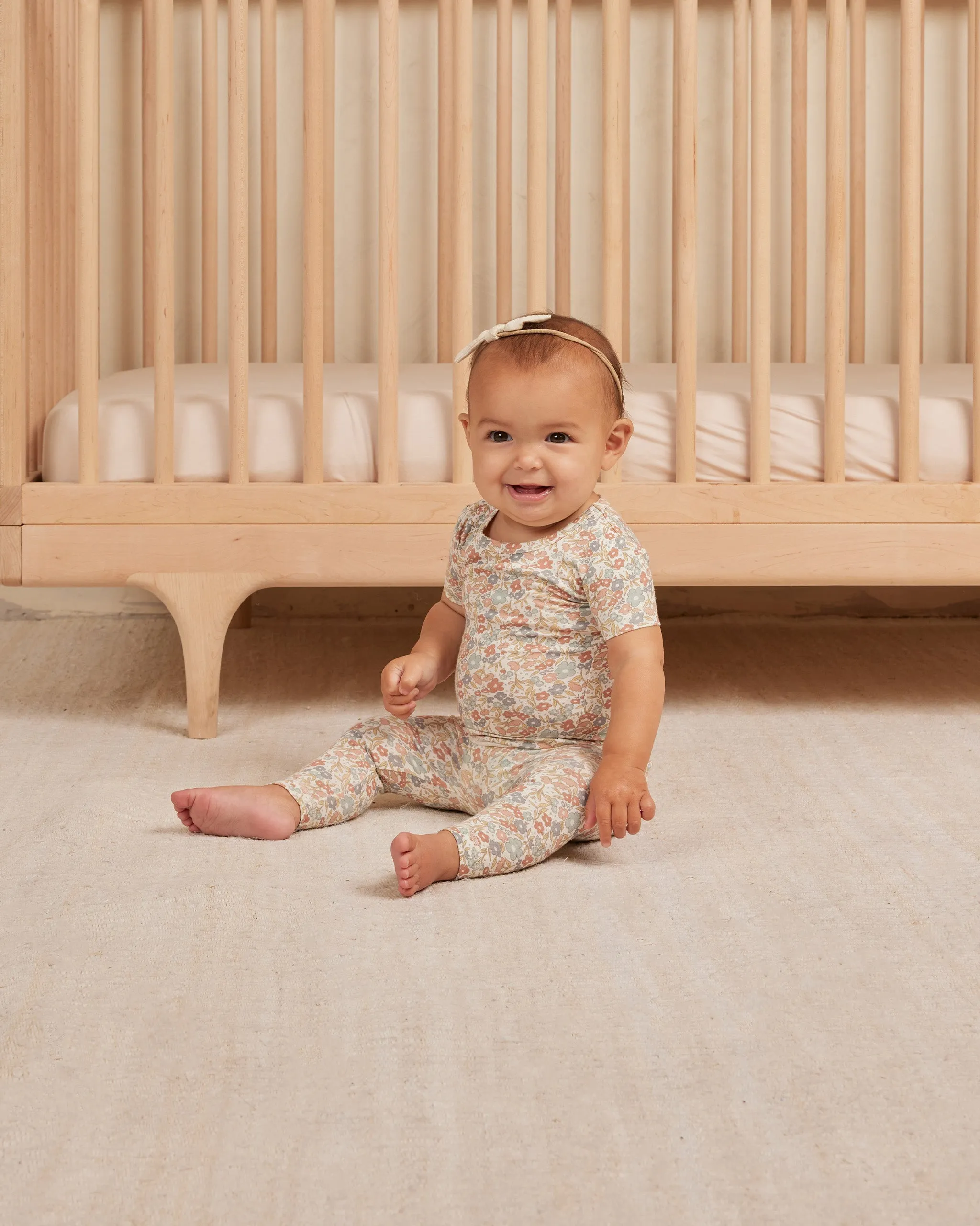 The Bamboo SS Pajama SET by Quincy Mae - Bloom - BABY