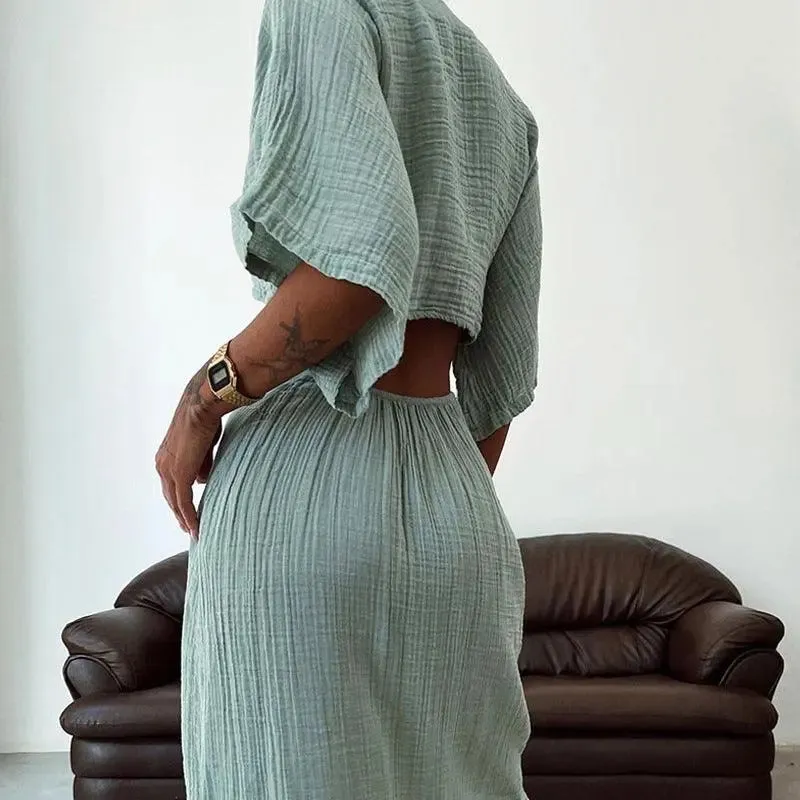Tie Front Cut Out Maxi Dress