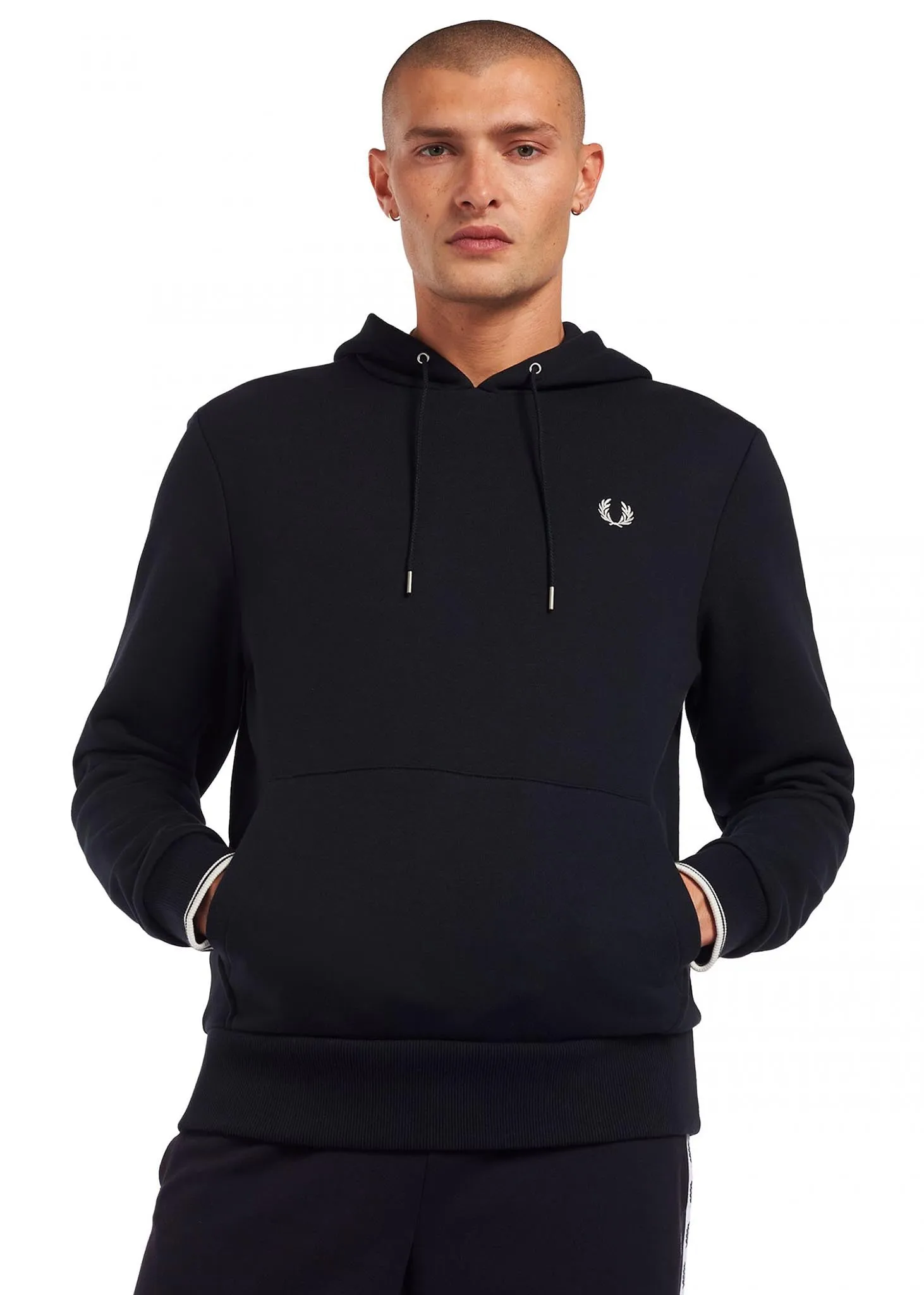 Tipped hooded sweatshirt - navy