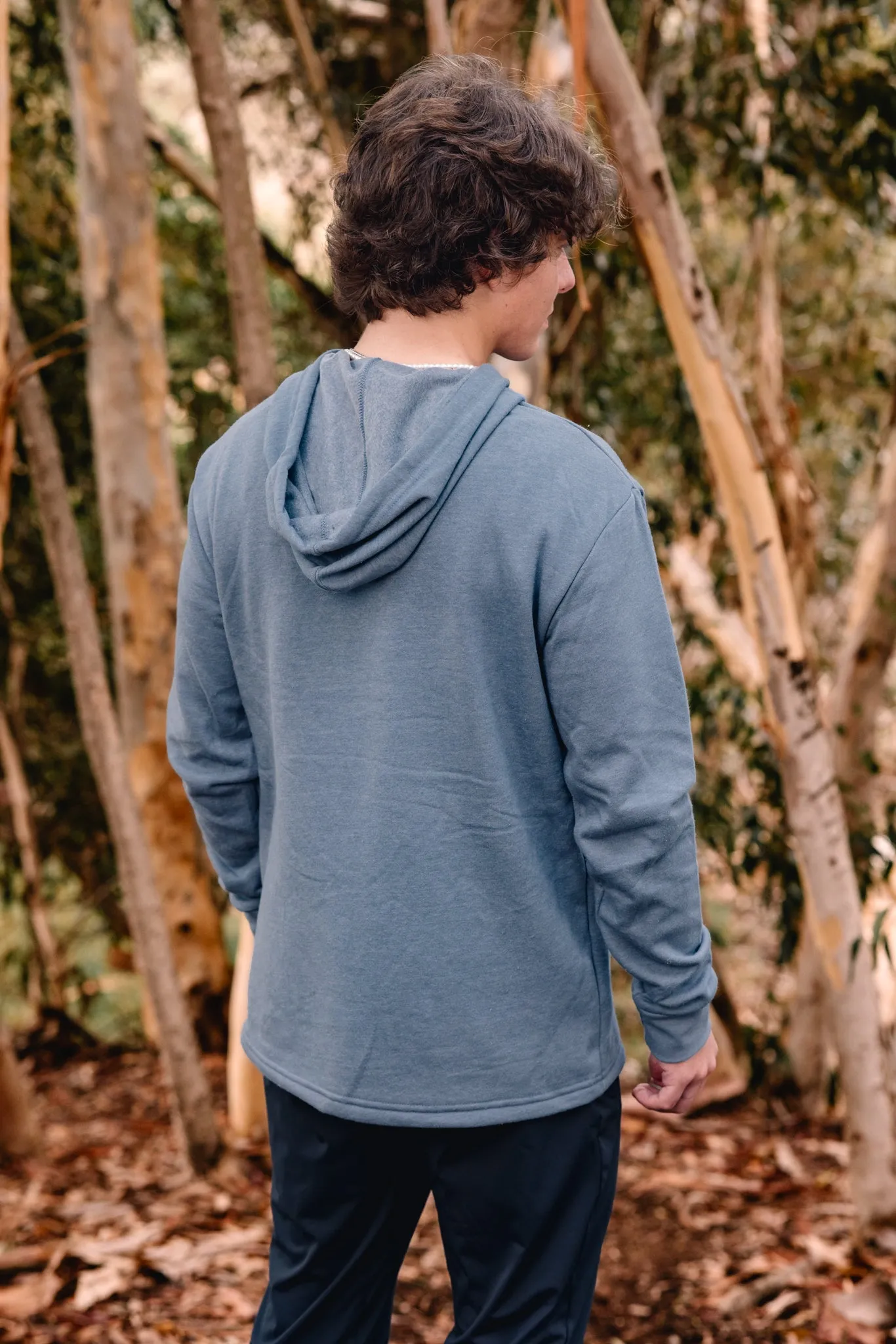 Unisex Pullover Hoodie with EoS Logo | Heather Slate Blue