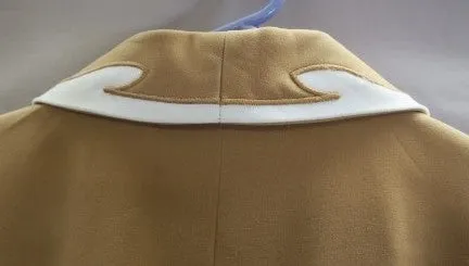 Vintage Tan Long Western Coat Duster White Trim
