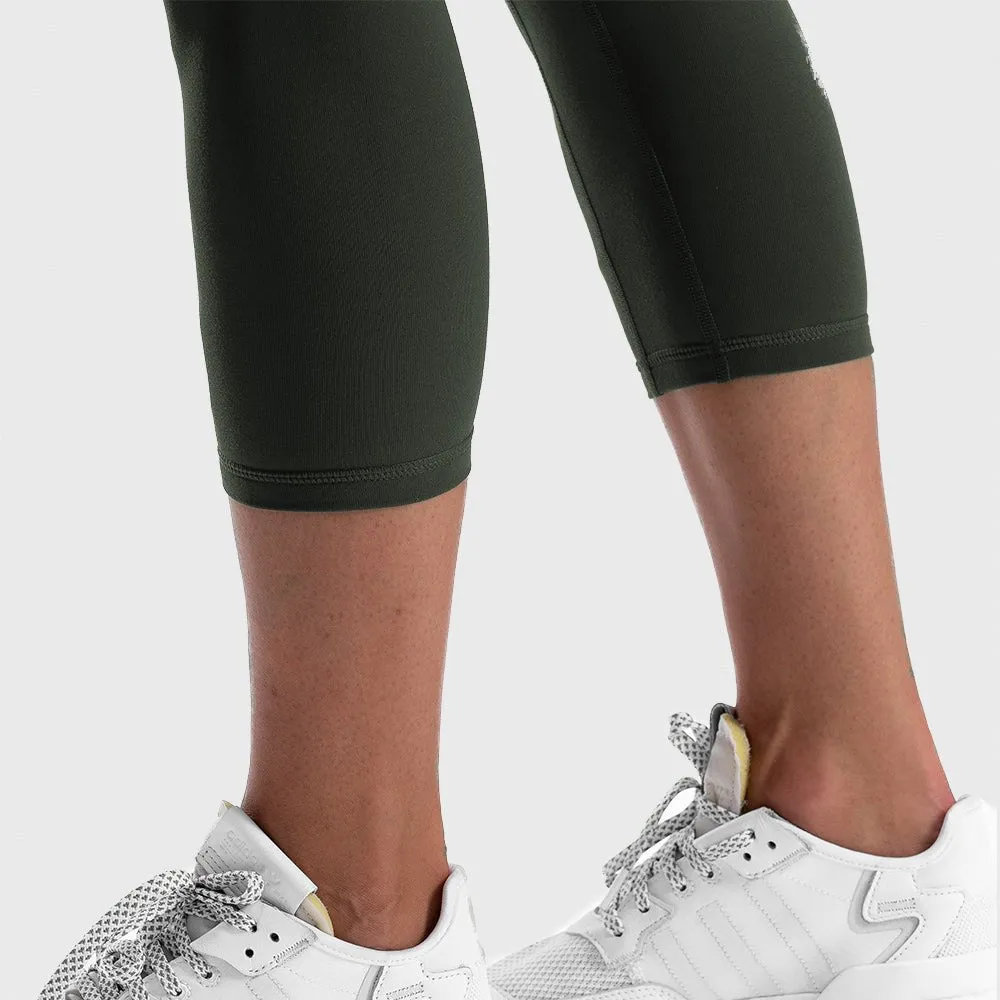 Warrior High-Waisted Cropped Leggings - Olive