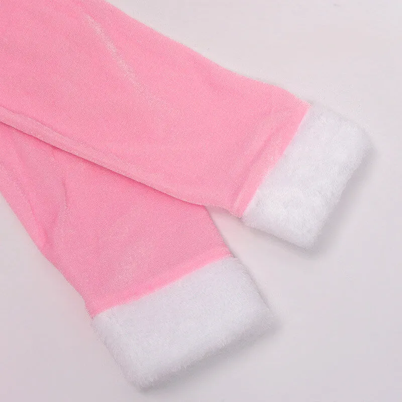 Women Girls Elf Costume Cute Christmas Pink Suit Holiday Family Party Dress BEcostume