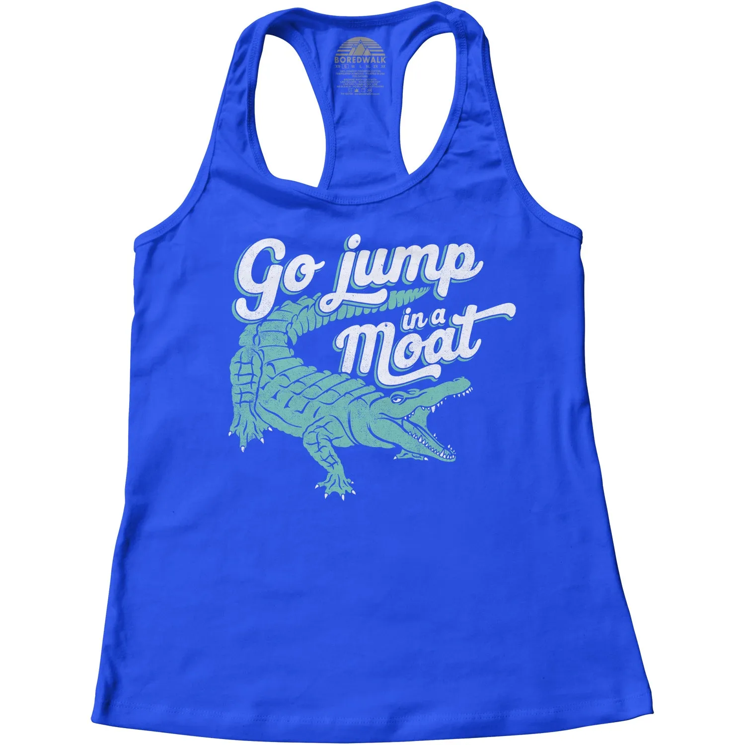 Women's Go Jump in a Moat Alligator Racerback Tank Top